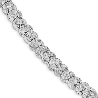 Leslie&#39;s Textured Reversible with 1.5 inch extender Bracelet Sterling Silver Rhodium-plated HB-QLF1…