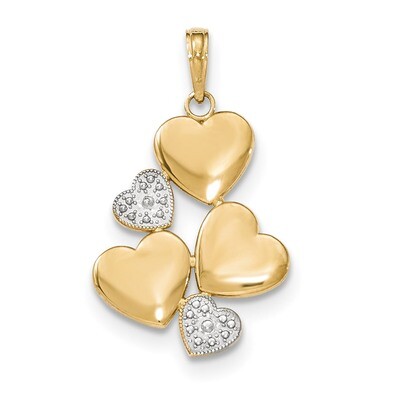 Polished Heart Cluster Pendant 14k Two-Tone Gold K5176, MPN: K5176, 637218161676