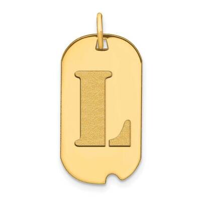 Letter L Initial Dog Tag Pendant 14k Gold Polished YC1439L, MPN: YC1439L, 196904088234