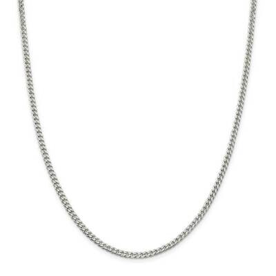 3.15mm Curb Chain 36 Inch Sterling Silver Polished QFC146-36, MPN: QFC146-36,