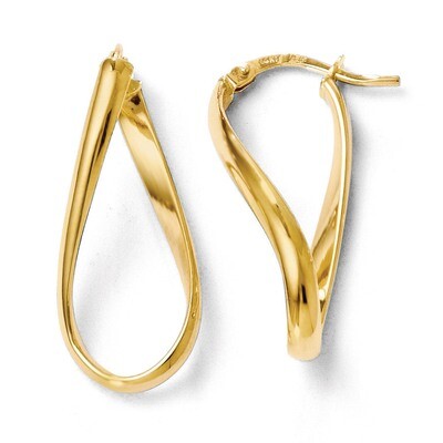 Leslie&#39;s Polished Oval Twisted Hoop Earrings - 14k Gold HB-LE538, MPN: LE538, 883957023045