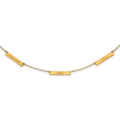 Brushed 3 Station Necklace Sterling Silver Gold-plated XNA1176/3GP, MPN: XNA1176/3GP,