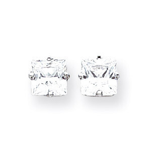6mm Princess Cut CZ Diamond Earrings 14k White Gold XE62WCZ Diamond, MPN: XE62WCZ, 883957226934