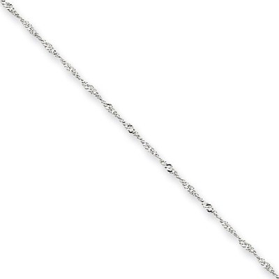 1mm Singapore Chain 18 Inch 14k White Gold PEN166-18, MPN: PEN166-18, 886774103921
