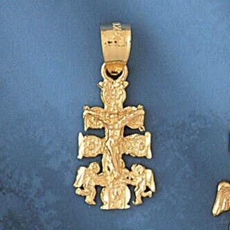 Dazzlers Jewelry Jesus Christ on Cross Pendant Necklace Charm Bracelet in Yellow, White or Rose Gol…