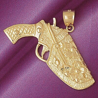 Dazzlers Jewelry Gun Pendant Necklace Charm Bracelet in Yellow, White or Rose Gold 4519, MPN: DZ-45…