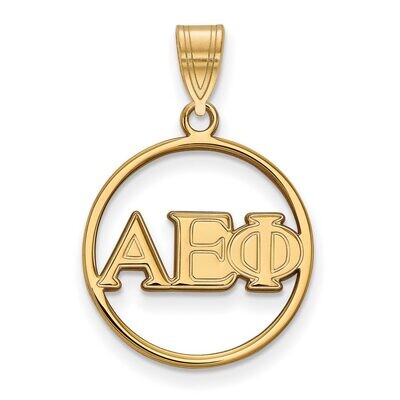 Alpha Epsilon Phi Small Circle Pendant Gold-plated Silver GP011AEP, MPN: GP011AEP, 191101098017