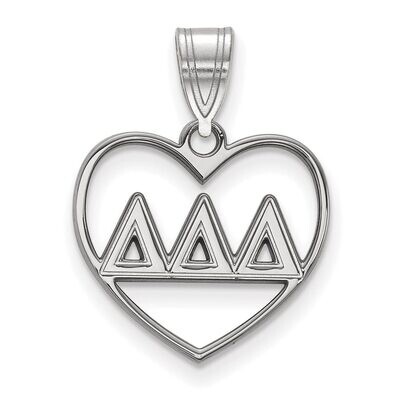 Delta Delta Delta Heart Pendant Sterling Silver SS008DDD, MPN: SS008DDD, 886774600116