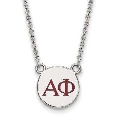 Alpha Phi Extra Small Enameled Pendant with 18 Inch Chain Sterling Silver SS027APH-18, MPN: SS027AP…
