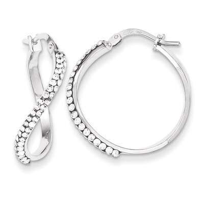 Sterling Silver Stellux Crystal Twisted Hoop Earrings QE9476