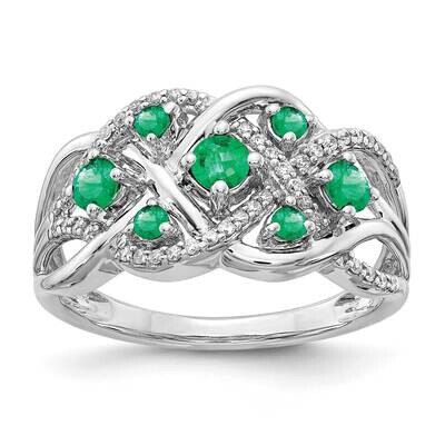 Emerald Fancy Ring 14k White Gold Diamond RM3841-EM-018-WA, MPN: RM3841-EM-018-WA, 883957521299