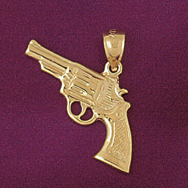 Dazzlers Jewelry Gun Pendant Necklace Charm Bracelet in Yellow, White or Rose Gold 4526, MPN: DZ-45…