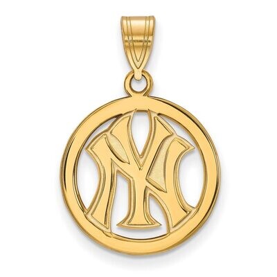 New York Yankees Sm Pendant in Circle Gold-plated Silver GP033YAN, MPN: GP033YAN, 886774936314