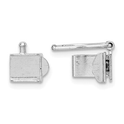 Push Bar Box Clasp 14k White Gold WG1854, MPN: WG1854,