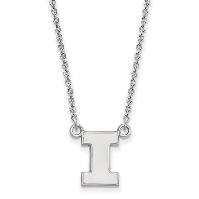 University of Illinois Small Pendant with Necklace Sterling Silver SS015UIL-18, MPN: SS015UIL-18, 8…