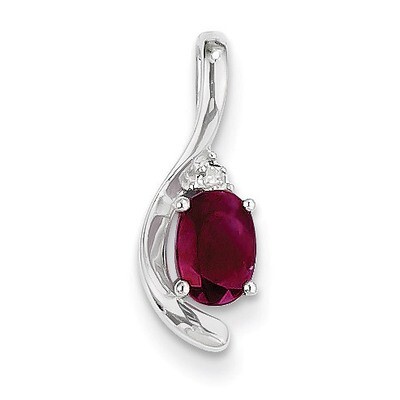 Ruby Diamond Pendant 14k White Gold Genuine XBS388, MPN: XBS388, 883957857817