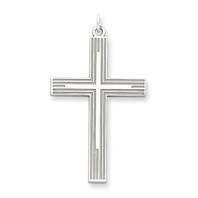 Cross Pendant Laser Designed Sterling Silver QXR122, MPN: QXR122, 883957368931