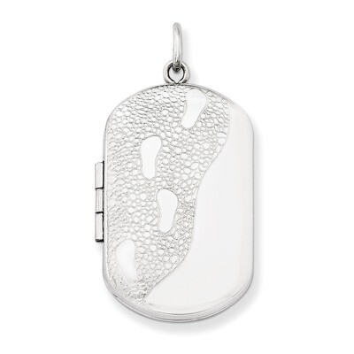 30mm Footprints Rectangular Locket Sterling Silver QLS568, MPN: QLS568, 883957144597