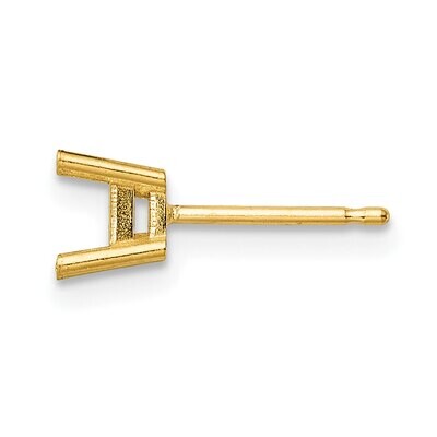 Princess 4-Prong .12ct. Earring Setting 18k Yellow Gold 8Y364, MPN: 8Y364,