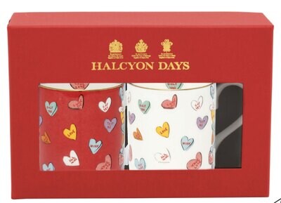 Halcyon Days Love You Red &amp; White Mug Set of 2 BCTRL01MSG, MPN: BCTRL01MSG,