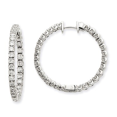 Diamond Hinged Hoop Earrings 14k White Gold XE1354AAA, MPN: XE1354AAA, 883957337890