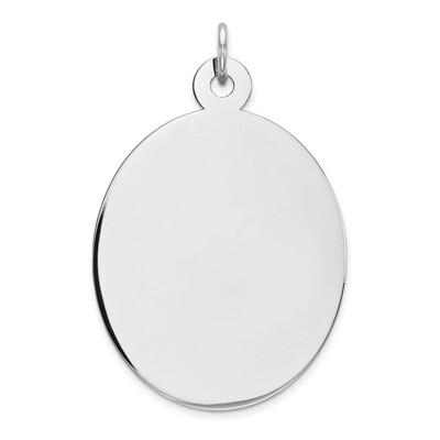 Engravable Oval Polish Front Back Disc Charm Sterling Silver Rhodium QM454/27P, MPN: QM454/27P, 883…