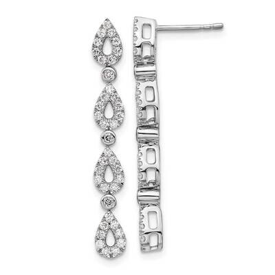 Si1/Si2, G H I, Lab Grown Diamond Teardrop Earrings 14k White Gold EM7450-080-WLG, MPN: EM7450-080-…