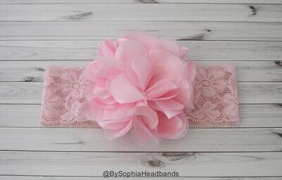 Light Pink Flower Headband Baby Flower Headband Big Flower Headband Photography Prop Ligh Pink Head…