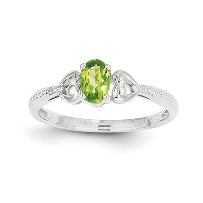 Peridot Diamond Ring 10k White Gold 10XB293, MPN: 10XB293, 883957345383