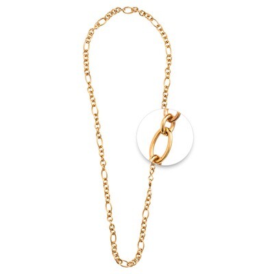Nikki Lissoni Figaro Cable Round Chain 14X4mm / 9X7mm For Charms Not Compatible with Pendants Gold-…