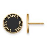 Kappa Alpha Theta Enameled Post Earrings Gold-plated Silver GP019KAT, MPN: GP019KAT, 886774923666