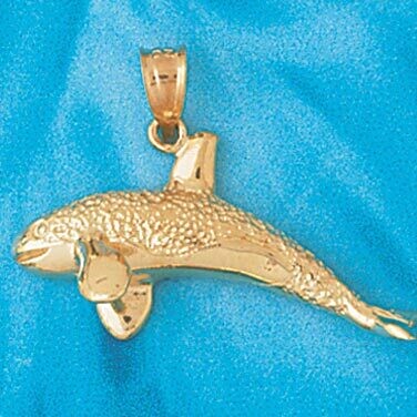 Dazzlers Jewelry Whale Pendant Necklace Charm Bracelet in Yellow, White or Rose Gold 812, MPN: DZ-8…