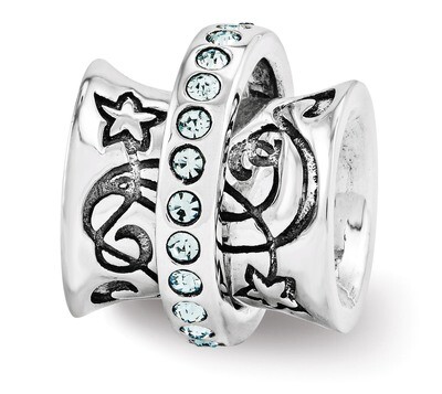 Swarovski Elements Nouveau Spinner Bead - Sterling Silver QRS3368, MPN: QRS3368, 886774963716