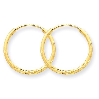 1.25mm Diamond-cut Endless Hoop Earring 14k Gold XY1219, MPN: XY1219, 883957300047