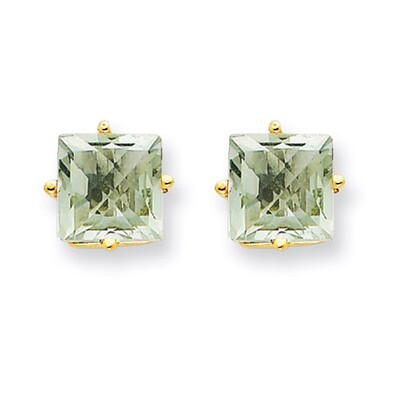 6mm Square Green Quartz Earrings 14k Gold XE62CG, MPN: XE62CG, 883957094267