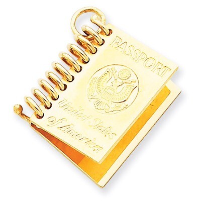 Passport Charm 14k Gold A1548, MPN: A1548, 883957146591