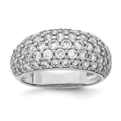 Ring Sterling Silver Rhodium Plated CZ Diamond QR7111, MPN: QR7111, 886774017396