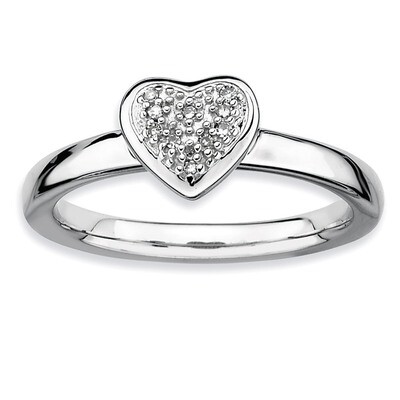 Heart Diamond Ring - Sterling Silver QSK338, MPN: QSK338, 883957281018