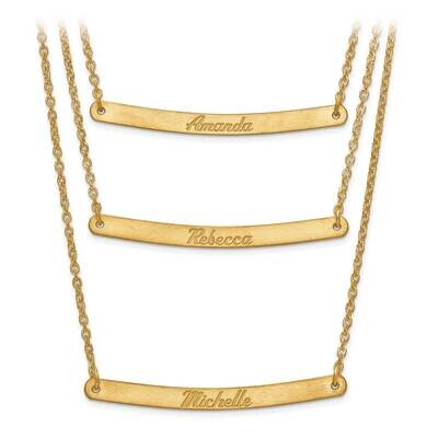 Brushed or Polished 3 Chain 3 Bar Name Necklace Gold-plated Silver XNA653GP, MPN: XNA653GP, 1911012…