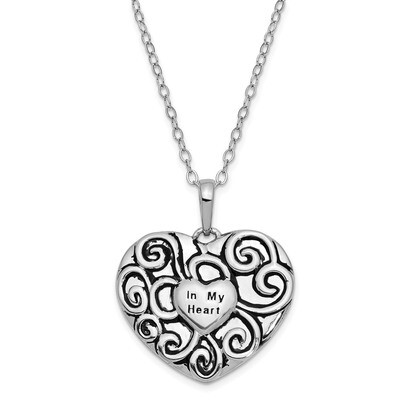 In My Heart 18 Inch Necklace Sterling Silver Antiqued QSX698, MPN: QSX698, 883957951775