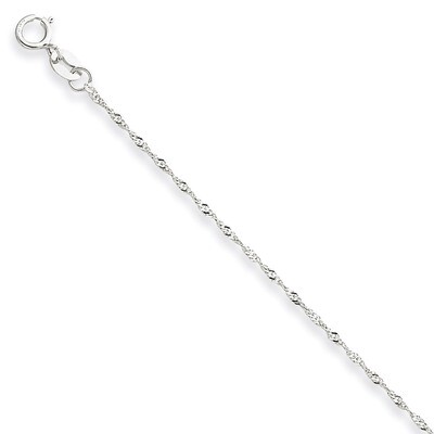 1mm Singapore Chain (CARDED) 16 Inch 14k White Gold 10SW-16, MPN: 10SW-16, 886774536583