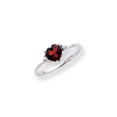 Polished .03ct. Diamond &amp; 6mm Heart Gemstone Ring Mounting 14k White Gold X9701, MPN: X9701,