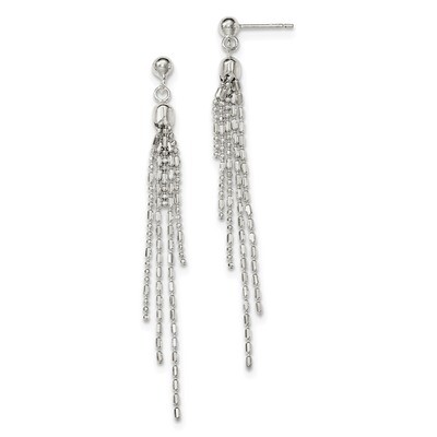 Multi-strand Post Dangle Earrings Sterling Silver Fancy  QE11438, MPN: QE11438, 191101231353