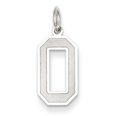 Medium Satin Number 0 Charm 14k White Gold WSM00, MPN: WSM00, 886774121178