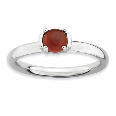 Red Agate Ring - Sterling Silver Polished QSK614, MPN: QSK614, 886774219493