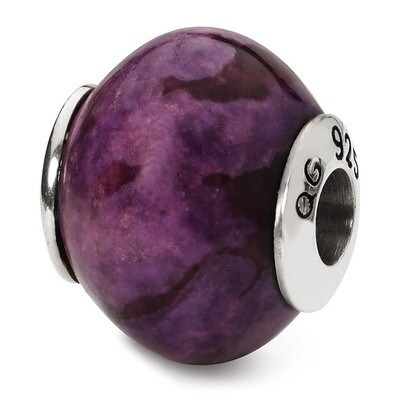 Purple Magnesite Stone Bead - Sterling Silver QRS1718, MPN: QRS1718, 883957309224