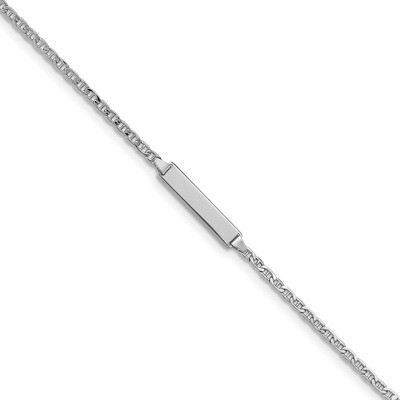 6 Inch Semi-Solid Anchor Link ID Bracelet 14k white Gold DCID137W-6, MPN: DCID137W-6, 191101435379
