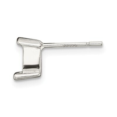Pear 3-Prong V-End 5 x 3mm Earring Setting Sterling Silver SS3016, MPN: SS3016,