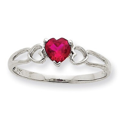 Polished Geniune Garnet Birthstone Ring 10k White Gold 10XBR166, MPN: 10XBR166, 191101091285