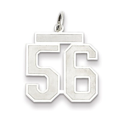 Pendant Number 56 Satin Sterling Silver Medium QPM56, MPN: QPM56, 883957127309